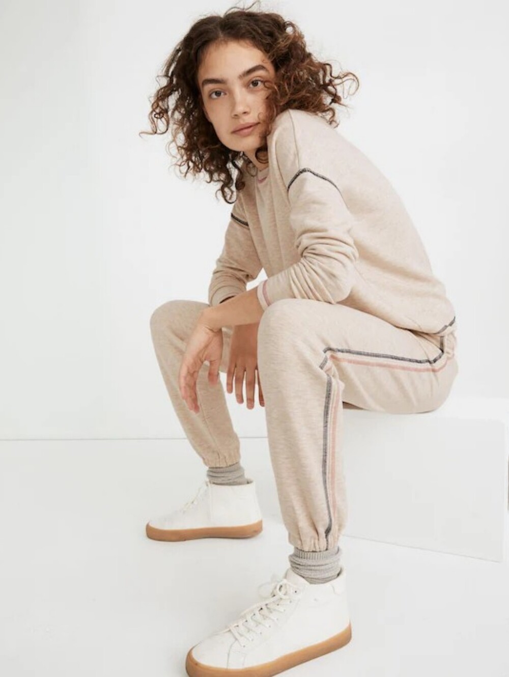 Madewell MWL Superbrushed Contrast-Stitched Easygoing Sweatpants Size XL - Picture 1 of 8